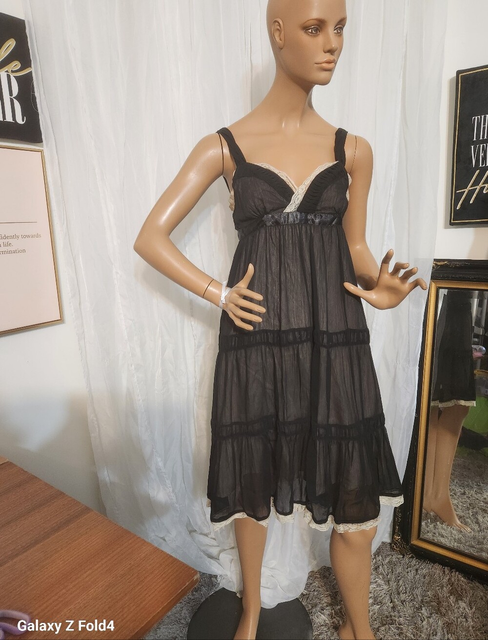 Cherish black and nude Lace  dress #072